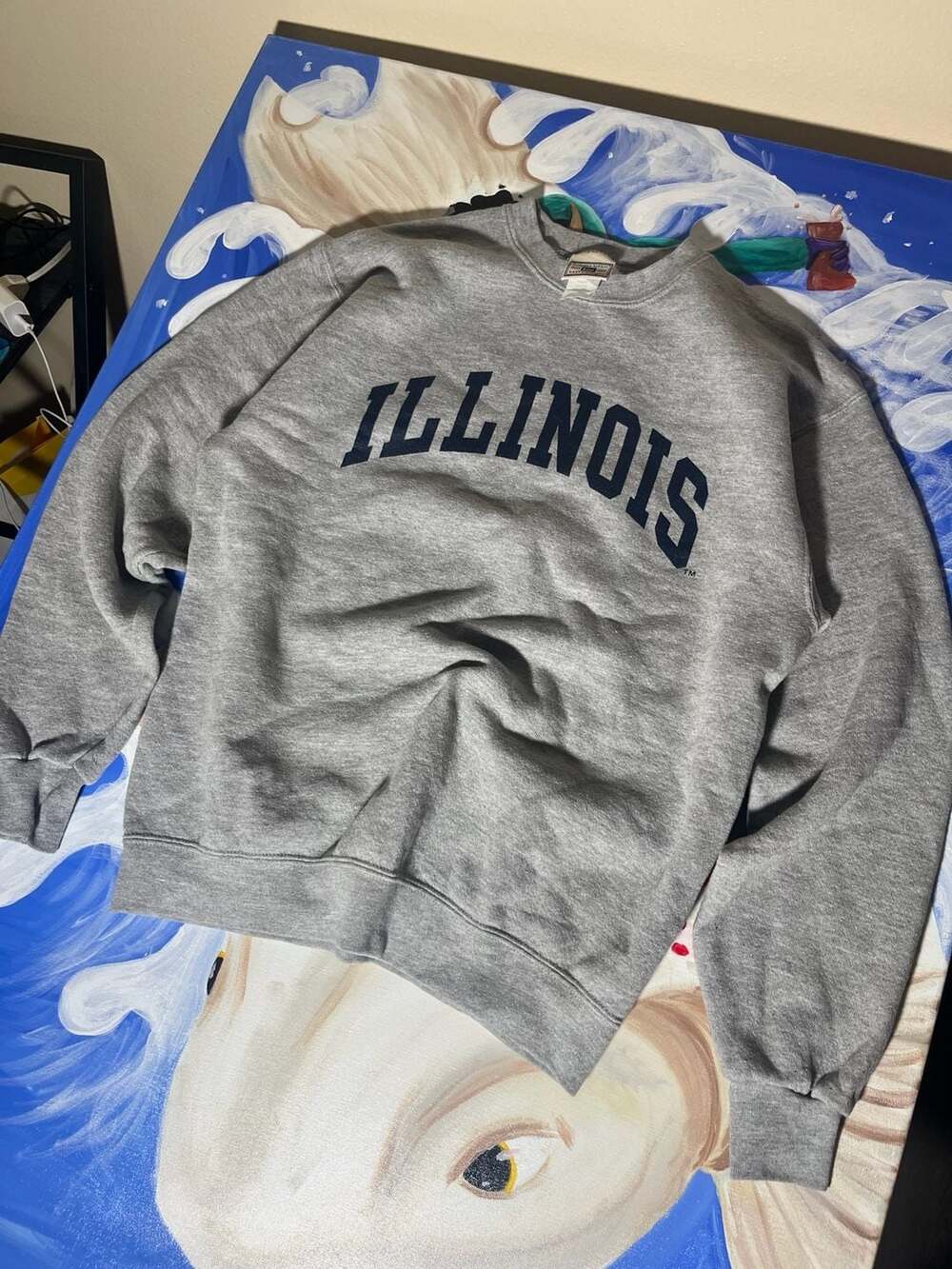 Vintage Lee University of Illinois Heavyweight Crewneck Sweatshirt Size Small